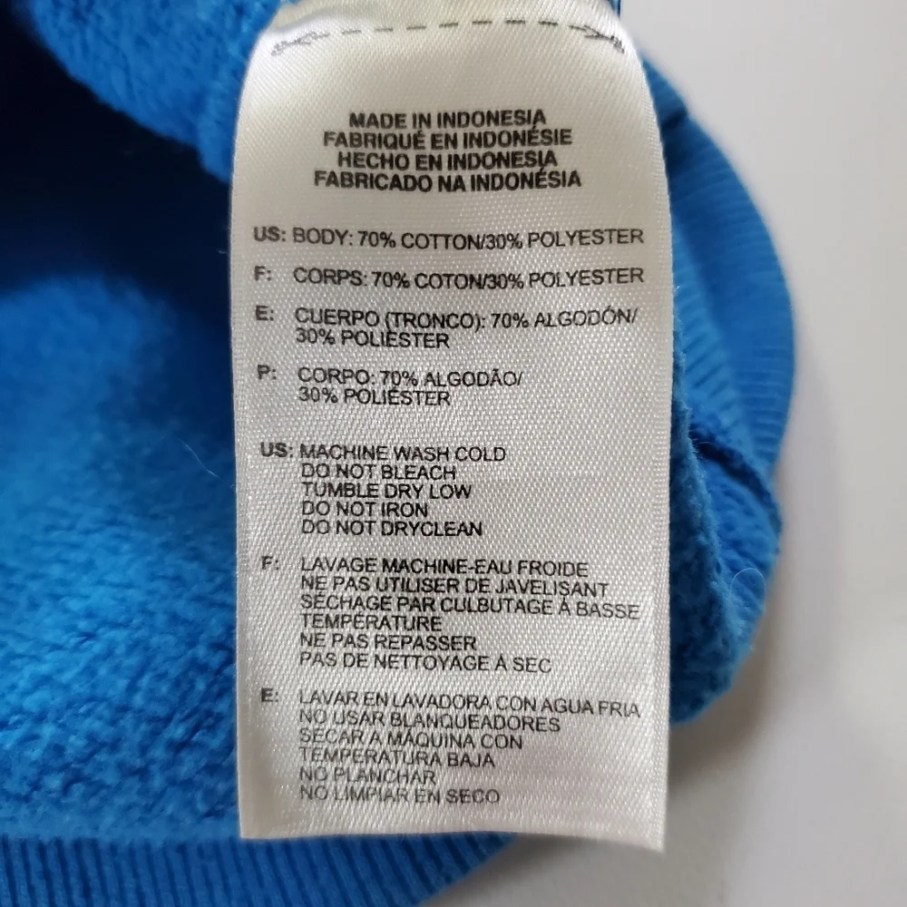 Adidas Pullover Kangaroo Pocket Long Sleeve Hoodie Blue Size XL